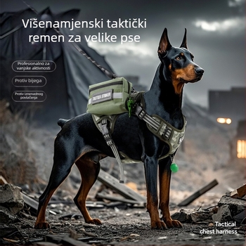 Weixun nylonni prsni harnes za pse - taktički, otporan na habanje, protiv ugriza, s povodcem