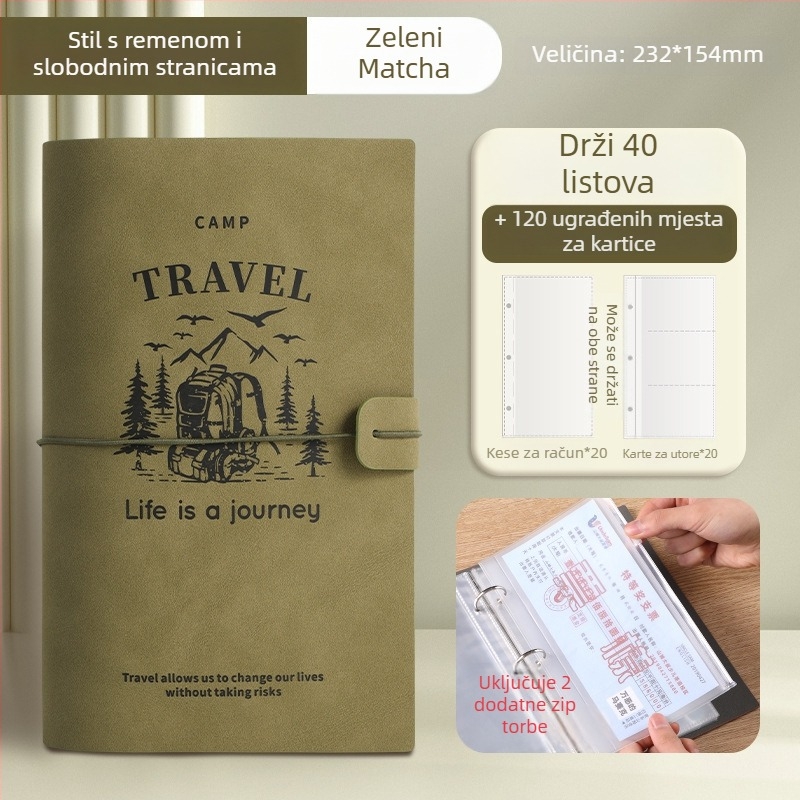 Držač za depozitne potvrde 1 - PU koža, višefunkcionalni organizator za potvrde o depozitu, klipsa 232×154 mm, papir 208×103 mm, mogućnost prilagođavanja