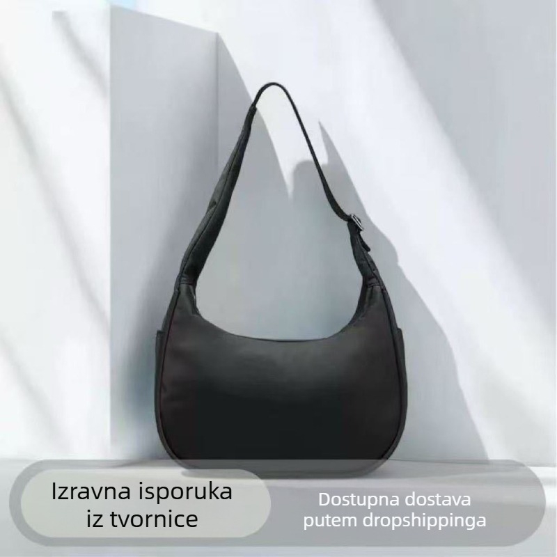 Crossbody torbica od Oxford platna, dumpling oblik, zatvaranje zipom, unutarnja struktura: džep sa zipom i džep za telefon, trodimenzionalna torba