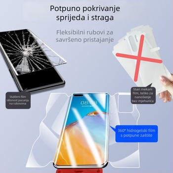 Huawei P40 Pro zaštitnik zaslona – prednji i stražnji hidrogelni film, matni rub, antiotisci prstiju