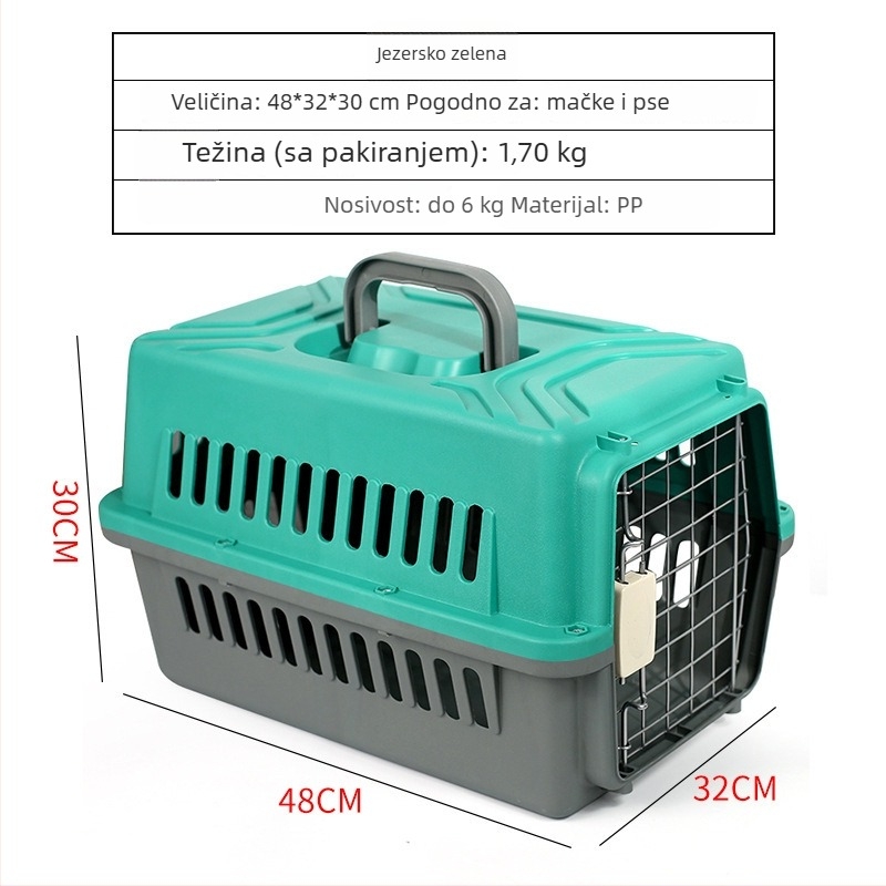 PP materijal kutija za prijevoz kućnih ljubimaca za mačke, pse i zečeve — prenosna kutija, kapacitet 1, nosivost 5–7 kg, tvrdoća srednja