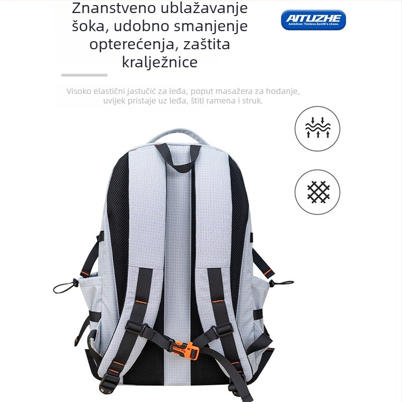 Unisex planinski ruksak za kampiranje i putovanja, vodootporan, lagan, PU materijal, 20–35 L, kompatibilan s 13-inčnim prijenosnikom, naramenice s zračnim jastučićima