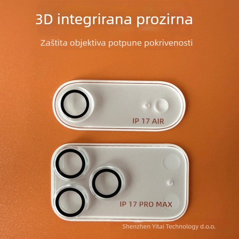 Corning kaljeno staklo – zaštitni film za objektiv za iPhone 17 Pro Max – 3D potpuno pokriće, ogledalo, HD