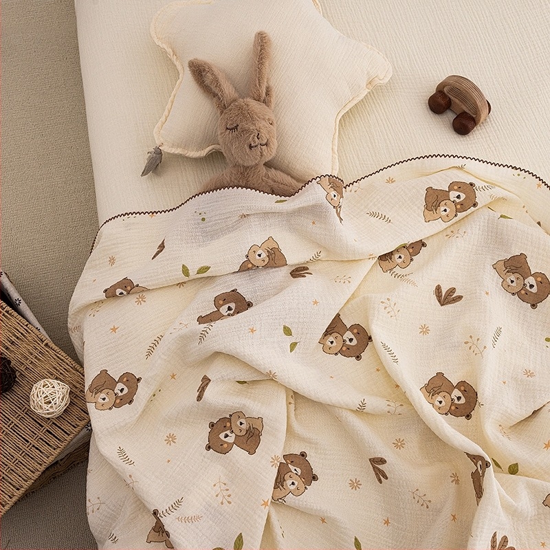 MOMUZ dječja dekica od 100% pamuka za sve sezone, s crtić printom, za djecu 1–3 godine