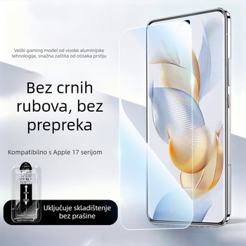 Zaštitni film za prednji zaslon iPhone 17 Pro Max – kaljeno staklo, potpuno pokriće, anti-eksplozija, anti-pad, otporan na prašinu