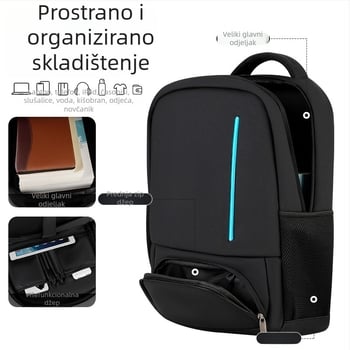 Unisex poslovni ruksak za laptop, PU koža, vodootporan, proširivi, 20–35 L, pogodan za 16-inčni laptop