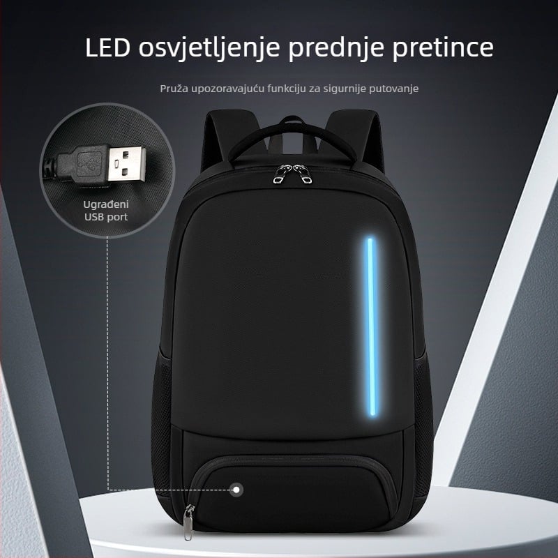 Unisex poslovni ruksak za laptop, PU koža, vodootporan, proširivi, 20–35 L, pogodan za 16-inčni laptop