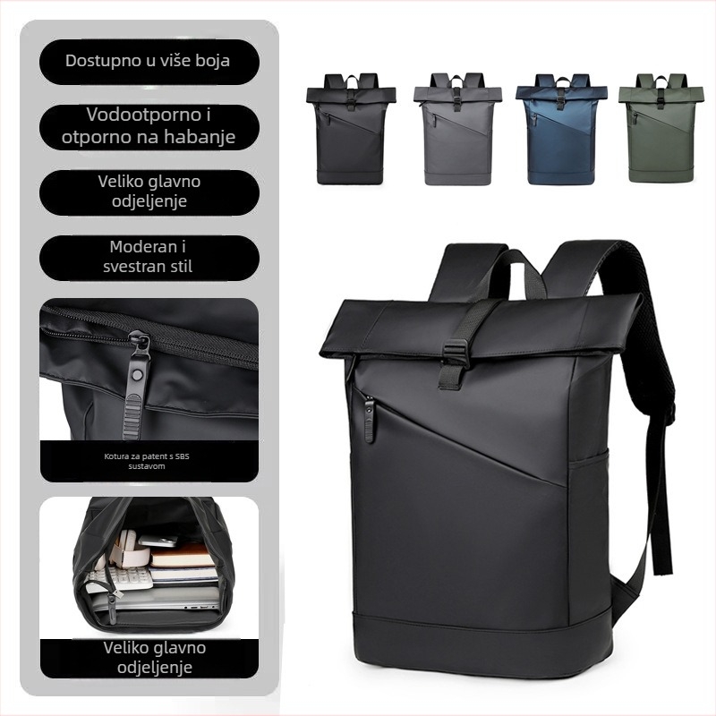 Unisex ruksak za poslovna putovanja, vodootporan membranski materijal, pretinac za 15-inčni prijenosno računalo, kapacitet 20–35 L, gradski minimalistički stil
