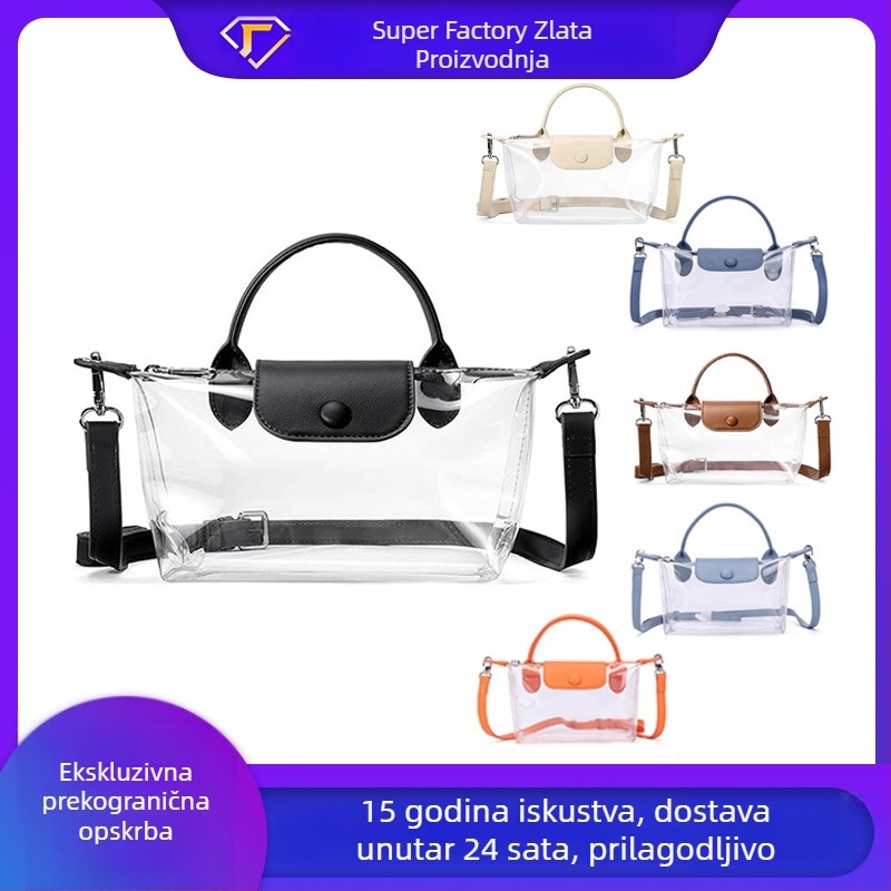 PVC vodootporna tote torba s horizontalnim kvadratnim oblikom, magnetsko zatvaranje, unutarnji pretinci za mobitel i osobnu iskaznicu, trodimenzionalni vanjski dio, Blue Flag