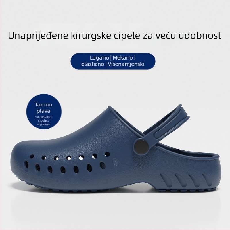 Kirurške papuče za operacijsku sobu, EVA gornji dio i potplat, protusklizne medicinske sandale, zatvoren prsti, Kick zatvarač