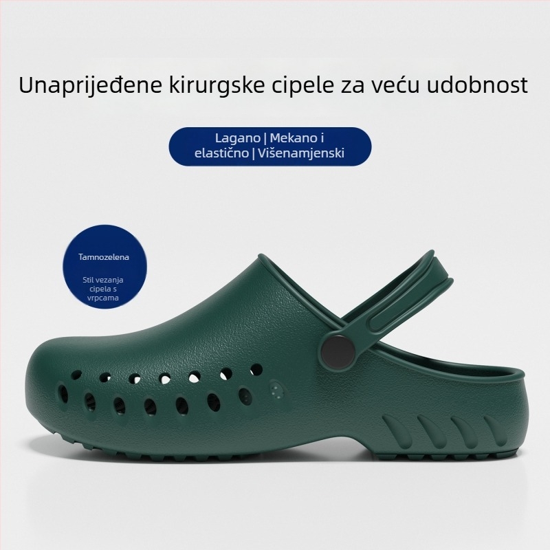 Kirurške papuče za operacijsku sobu, EVA gornji dio i potplat, protusklizne medicinske sandale, zatvoren prsti, Kick zatvarač