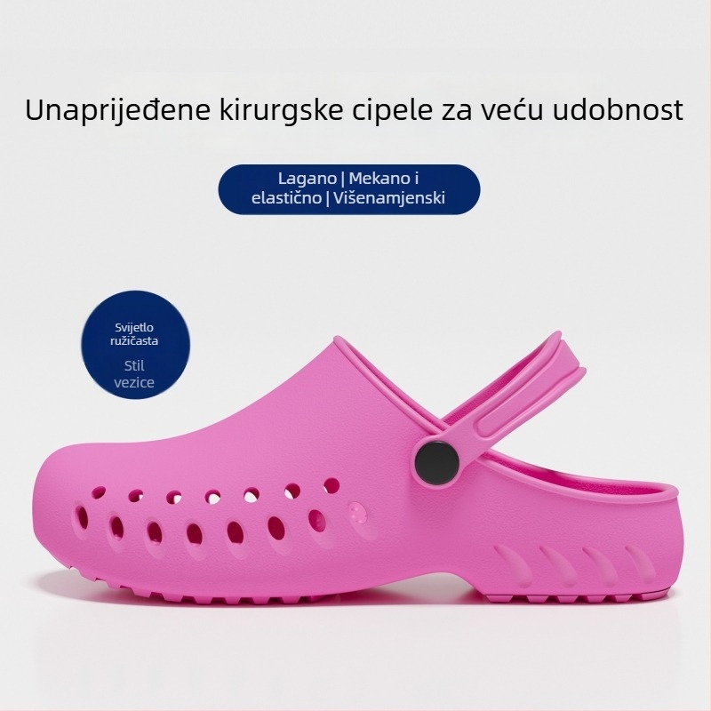 Kirurške papuče za operacijsku sobu, EVA gornji dio i potplat, protusklizne medicinske sandale, zatvoren prsti, Kick zatvarač