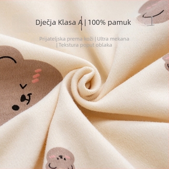 Dvostruko slojevita zavojnica za novorođenčad, 100% pamuk tkanina, punjenje od 100% pamuka, INS-stil, nježan dizajn mede, jesen-zima