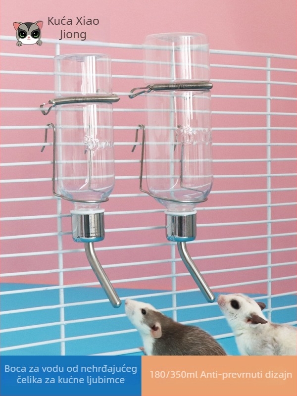 Staklena posuda za piće za male kućne ljubimce s kugličnim ventilstom