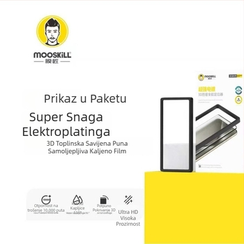 Membranemaker 3D topluko prednje staklo zaštitnik zaslona za iPhone 16 Pro Max - HD, otporno na padove, cijeli zaslon, potpuno pričvršćivanje
