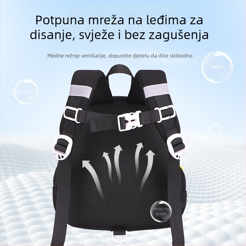 Torba za vrtić s dizajnom pingvina, lagana, prozračna, vodootporan najlon, uzrast 2–5 godina