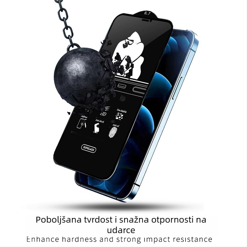 KAAPII kaljeno staklo zaštitnik prednjeg zaslona za iPhone 14 Pro Max – HD, djelomično pokriven zaslon