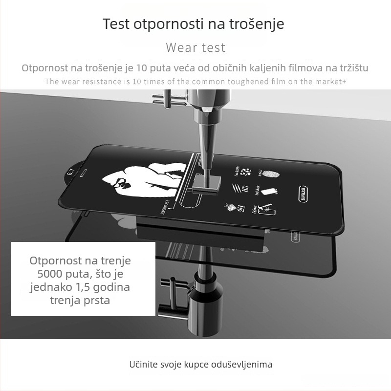 KAAPII kaljeno staklo zaštitnik prednjeg zaslona za iPhone 14 Pro Max – HD, djelomično pokriven zaslon