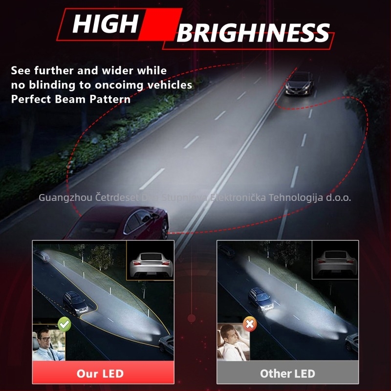 Visokou snaga LED prednje svjetlo za auto, model P18 s tri bakrene cijevi, 130W, 12V, LED izvor svjetla, kućište od aluminijske legure
