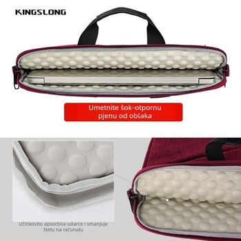 Torba za laptop za muškarce i žene, vodootporna, otporna na habanje, otporna na udarce; materijal Oxford tkanina, podstava od poliestera; gradski jednostavan stil preko ramena
