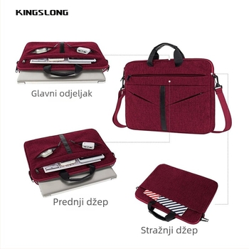 Torba za laptop za muškarce i žene, vodootporna, otporna na habanje, otporna na udarce; materijal Oxford tkanina, podstava od poliestera; gradski jednostavan stil preko ramena