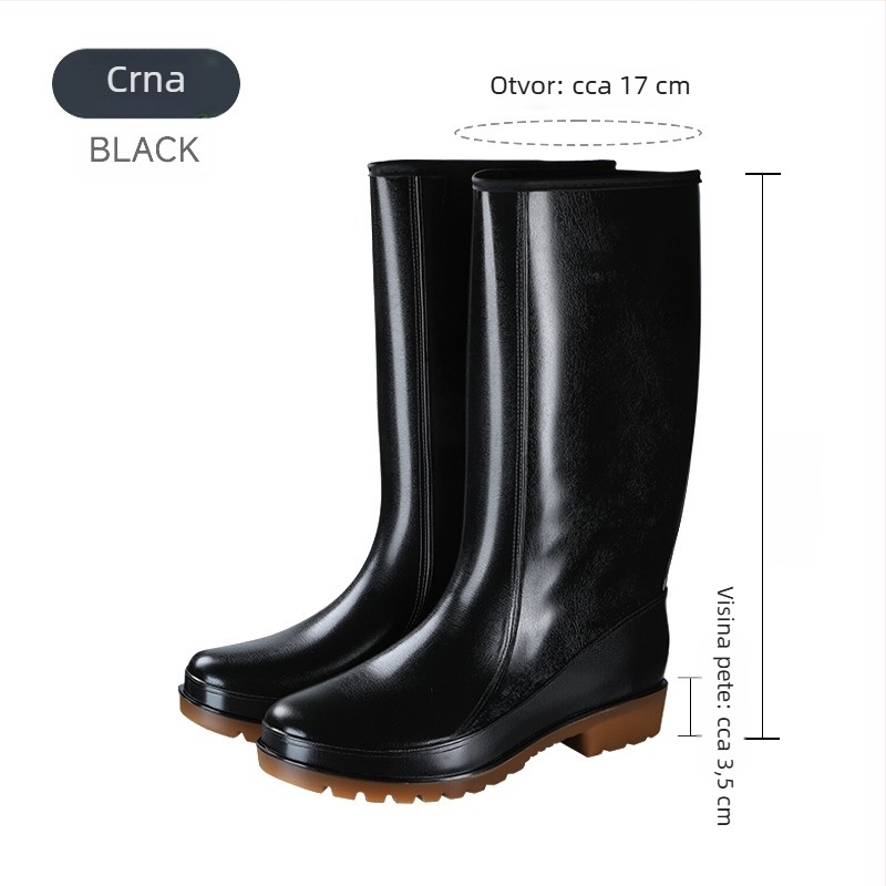 JSM Unisex Cipele za kišu za gradilište, protuklizne, vodootporne, visoka cijev, plastični gornji dio i potplat, tekstilna podstava