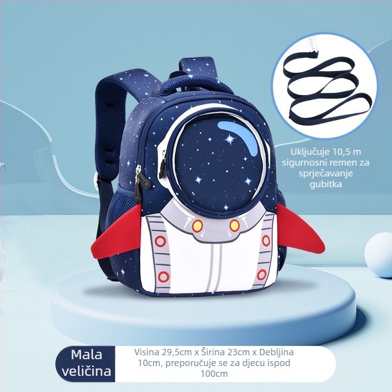 Dječji školski ruksak s astronaut motivom, proširiva kapacitet, ergonomski zakrivljeni remeni, najlonska podstava, astronaut motiv