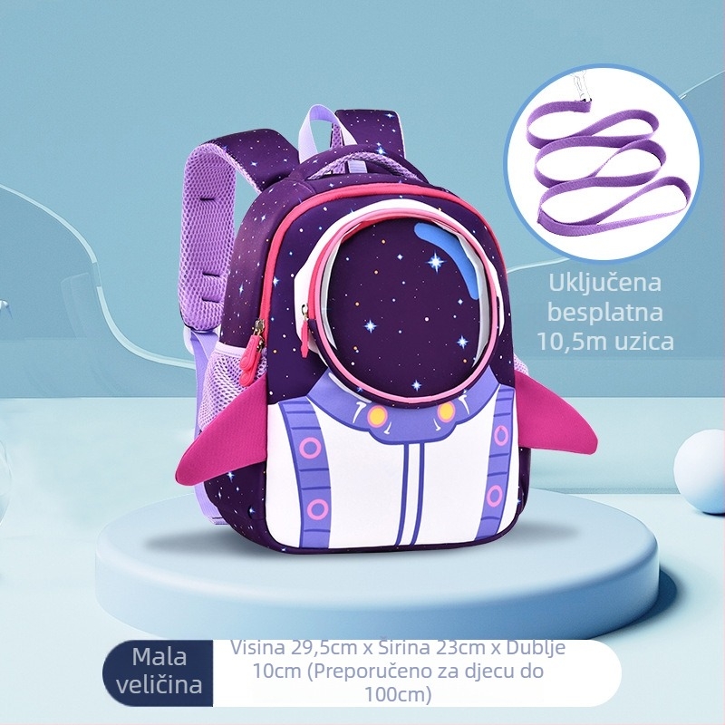 Dječji školski ruksak s astronaut motivom, proširiva kapacitet, ergonomski zakrivljeni remeni, najlonska podstava, astronaut motiv