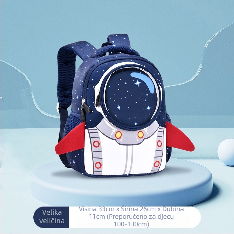 Dječji školski ruksak s astronaut motivom, proširiva kapacitet, ergonomski zakrivljeni remeni, najlonska podstava, astronaut motiv