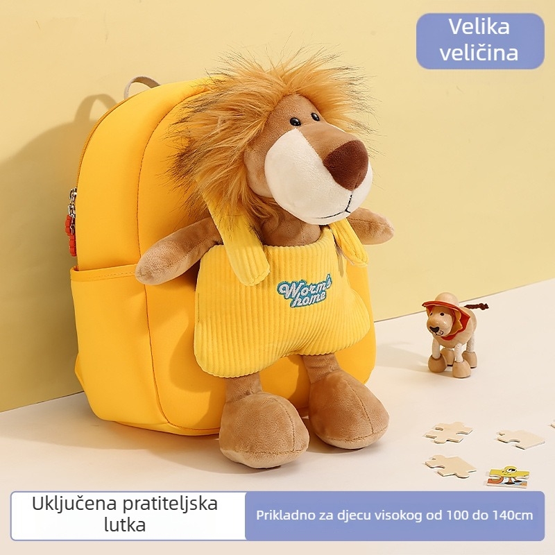 AIGEFMM Unisex dječja školska torba od Oxford tkanine, prozračna i ultra lagana, uzorak životinja, zakrivljene naramenice, podstava od poliestera