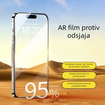 Kaljeno staklo za prednji ekran iPhone 14 Pro Max — HD jas, anti-refleksija, anti-prst, otpornost na prašinu, otpornost na padove