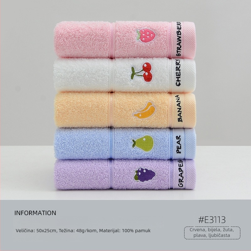 5-dijelni set dječjih ručnika za lice, 100% pamuk, s izvezenim logom, jacquard i obična tkanina, 200–300 g