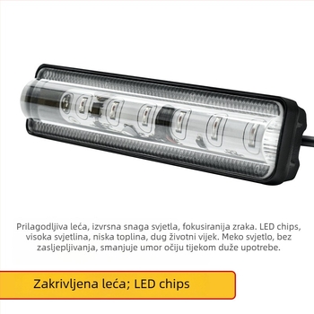 LED upozoravajuće svjetlo za viljuškar, 12-80V, 18W, 6-LED, aluminijsko kućište, akrilna leća