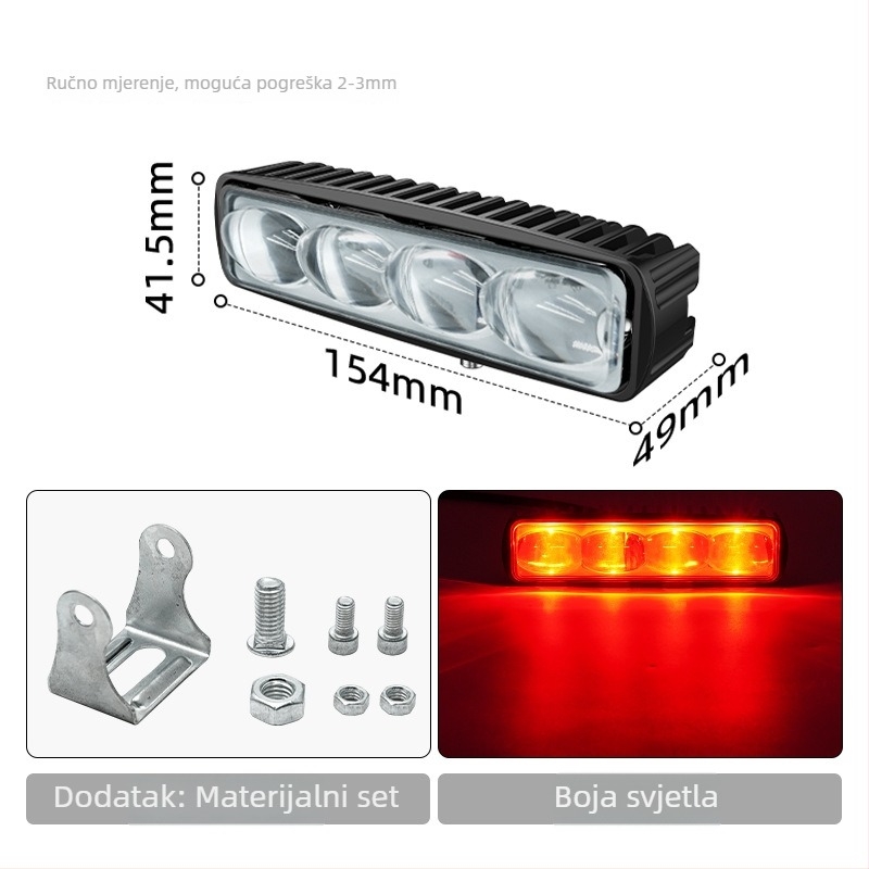LED upozoravajuće svjetlo za viljuškar, 12-80V, 18W, 6-LED, aluminijsko kućište, akrilna leća