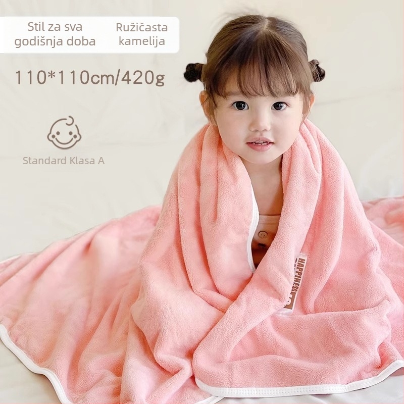 Maomaoyu Dječji kupaći ručnik s kapuljačom — Koralni velur, 150D pređa, Izrezani velur, 500g+ Prilagodljivo
