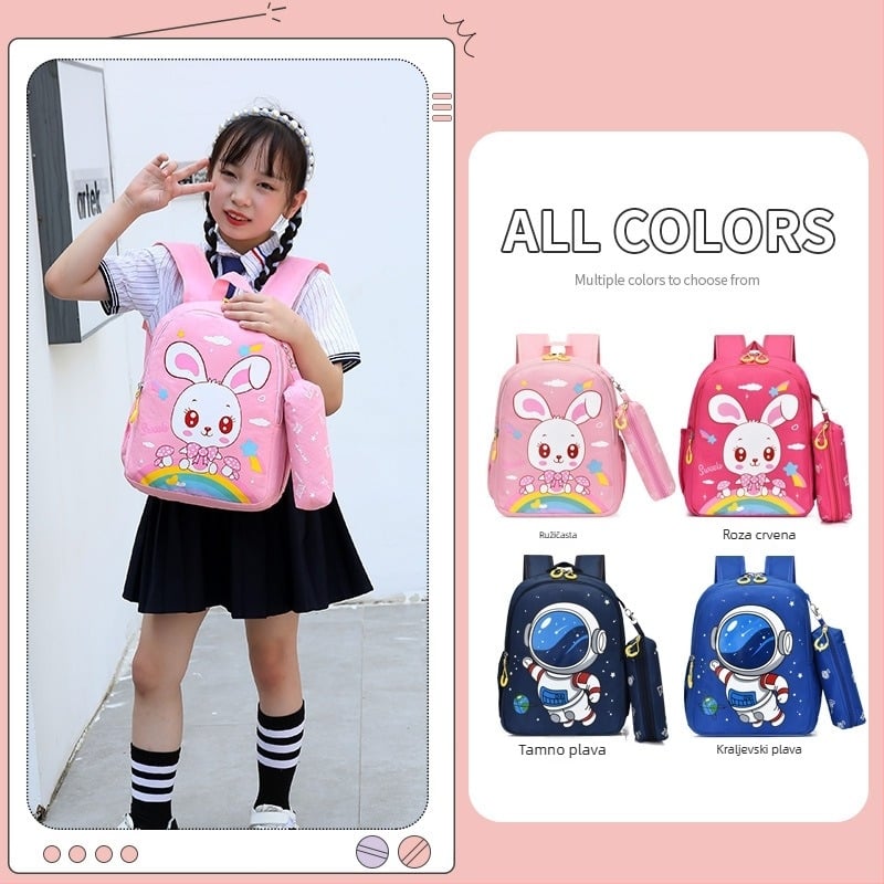 Ruksak za vrtić, velik kapacitet, najlon materijal, prozračan, ultralak, svemirski uzorak