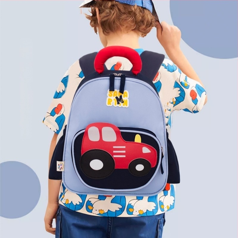 Torba za predškolu s motivom automobila, najlon, vodootporna, zakrivljene naramenice, unisex