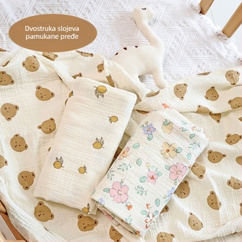 Novorođenačka dvostruko gaze zavojnica s printom crtića, težina 200–300 g