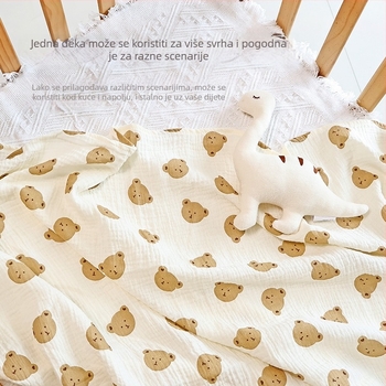 Novorođenačka dvostruko gaze zavojnica s printom crtića, težina 200–300 g