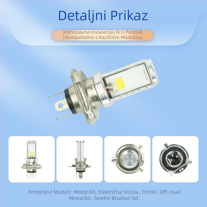 Motocikl LED prednje svjetlo H4, aluminijsko kućište, IP67, 1500LM, 8-80V