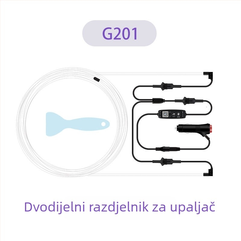 Unutarnja automobilska LED traka za atmosferu s glasovnim upravljanjem putem aplikacije, glazbena sinkronizacija za središnju konzolu, G serija, PVC+LED+MMA, 5-12V, 1.4W, univerzalna