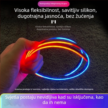 Nevidljivo akril LED ambijentalno svjetlo za unutrašnjost automobila, bežično, glasovno upravljanje putem aplikacije