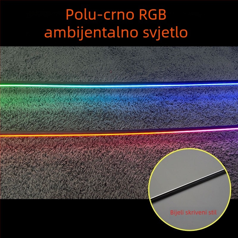 Nevidljivo akril LED ambijentalno svjetlo za unutrašnjost automobila, bežično, glasovno upravljanje putem aplikacije