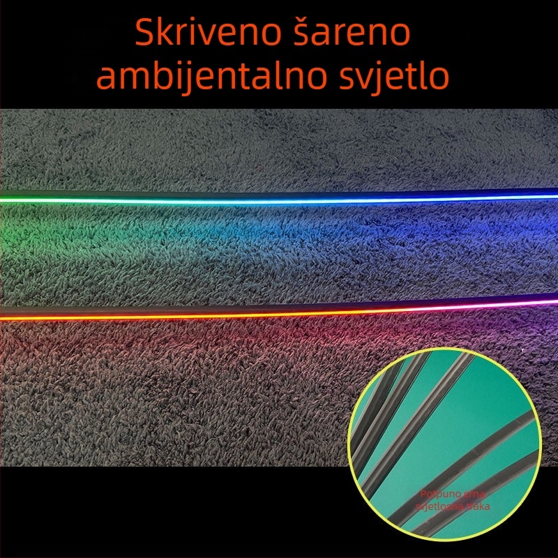 Nevidljivo akril LED ambijentalno svjetlo za unutrašnjost automobila, bežično, glasovno upravljanje putem aplikacije