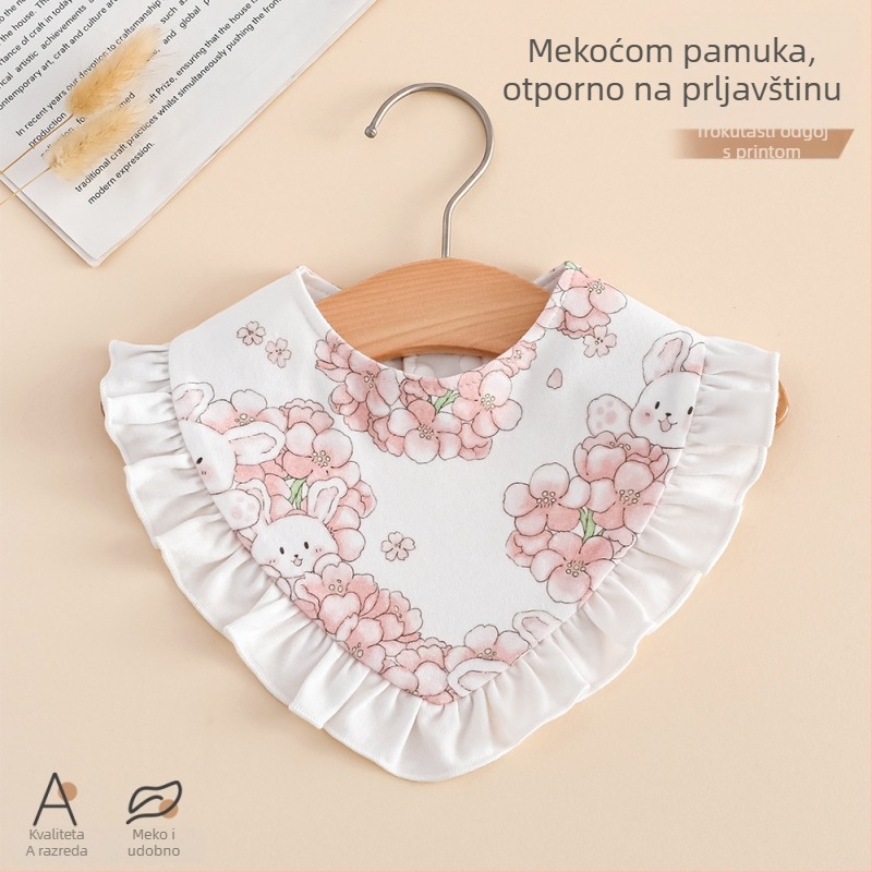 Trokutasti bebinski štitak, koreanskog stila, podesiv, 100% pamuk, za uzrast 0–12 mjeseci, vodootporan i otporan na prljavštinu