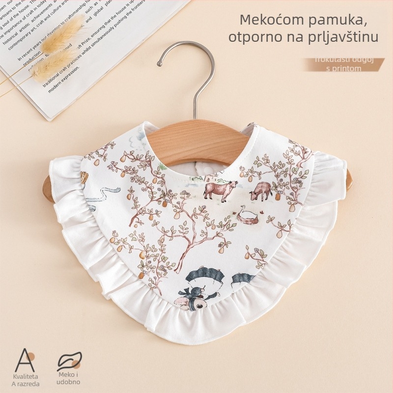 Trokutasti bebinski štitak, koreanskog stila, podesiv, 100% pamuk, za uzrast 0–12 mjeseci, vodootporan i otporan na prljavštinu