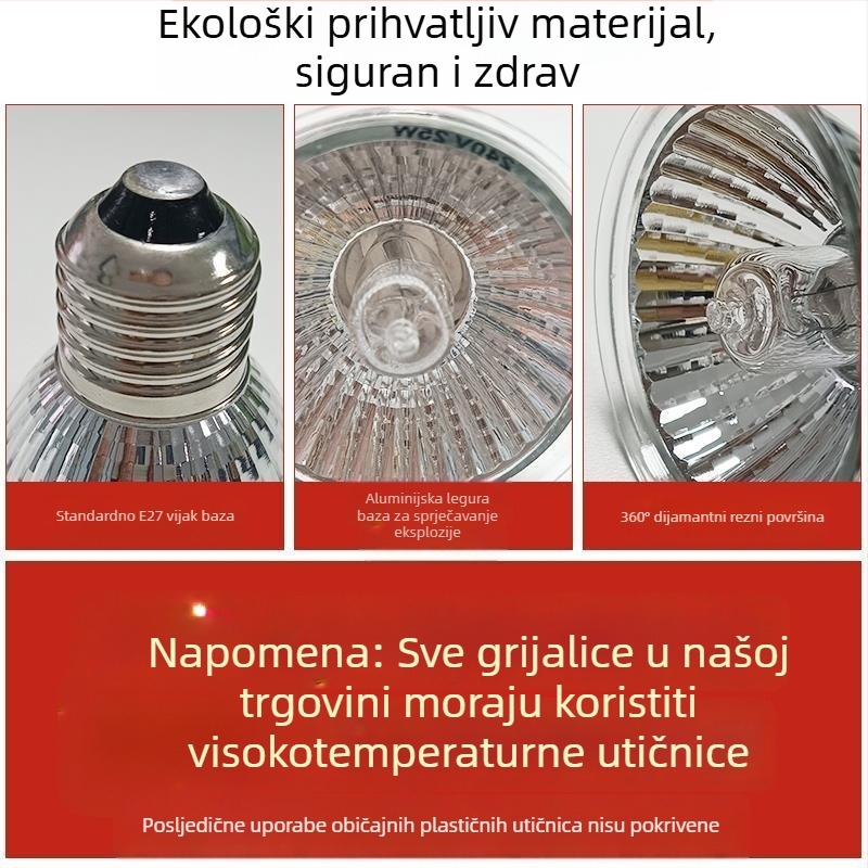 Grijaća lampa s termostatom za uzgoj ptica – za prepelice, ptiće i papige
