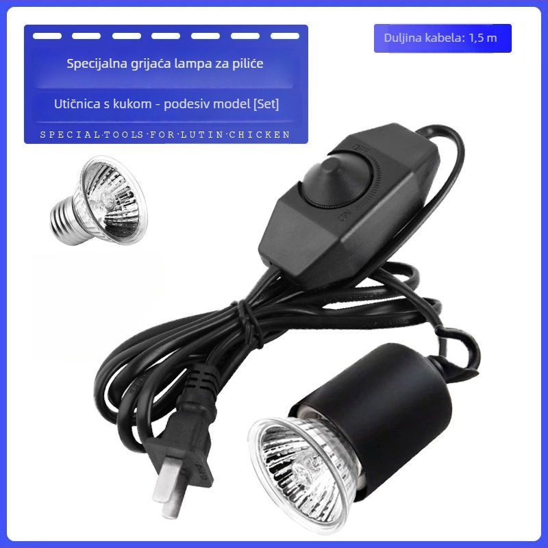 Grijaća lampa s termostatom za uzgoj ptica – za prepelice, ptiće i papige