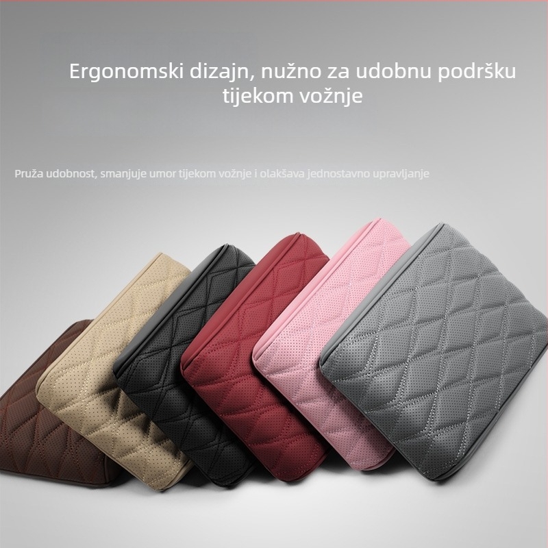 Kožna jastučić za naslon za ruku automobila od memorijske pjene, centralno povećanje visine, univerzalna kompatibilnost, marka Gu Qi