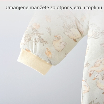 Dječji zimski vreća za spavanje s odvojivim rukavima, dizajn s podijeljenim nogama, vanjski materijal 95% pamuk, podstava od pamuka, poliester punilo